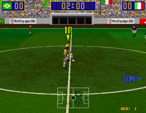 Virtua Striker (Arcade) screenshot: Kick off
