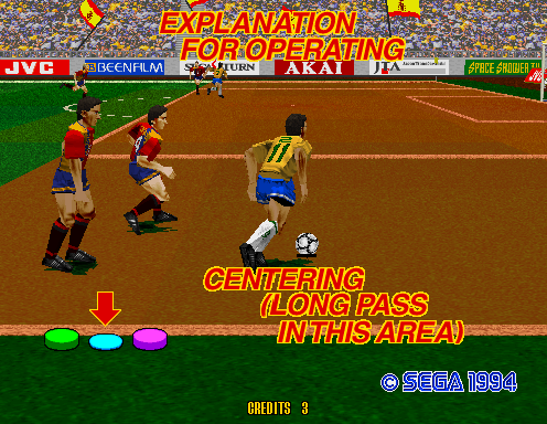 Virtua Striker (Arcade) screenshot: Instructions