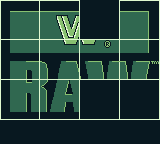 WWF Raw (Game Boy) screenshot: The title screen comes in in pieces.
