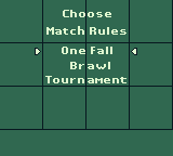 WWF Raw (Game Boy) screenshot: Choose the match rules.