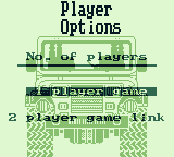 Race Days (Game Boy) screenshot: 4 Wheel Drive: Player Options menu