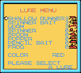 Screenshot of Black Bass: Lure Fishing (Game Boy Color, 1992) - MobyGames