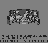 Mighty Morphin Power Rangers (Game Boy) screenshot: Title screen
