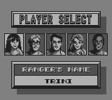 Mighty Morphin Power Rangers (Game Boy) screenshot: Character select