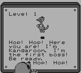 Mole Mania (Game Boy) screenshot: The first boss is kind enough to introduce himself on a sign