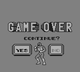 Mighty Morphin Power Rangers (Game Boy) screenshot: Game over