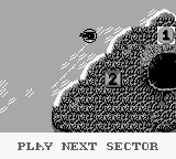 Choplifter II: Rescue Survive (Game Boy) screenshot: Flying to the next sector