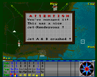 Airport (Amiga) screenshot: Well, this did not go too well.