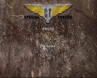 CT Special Forces (PlayStation) screenshot: Pause menu.