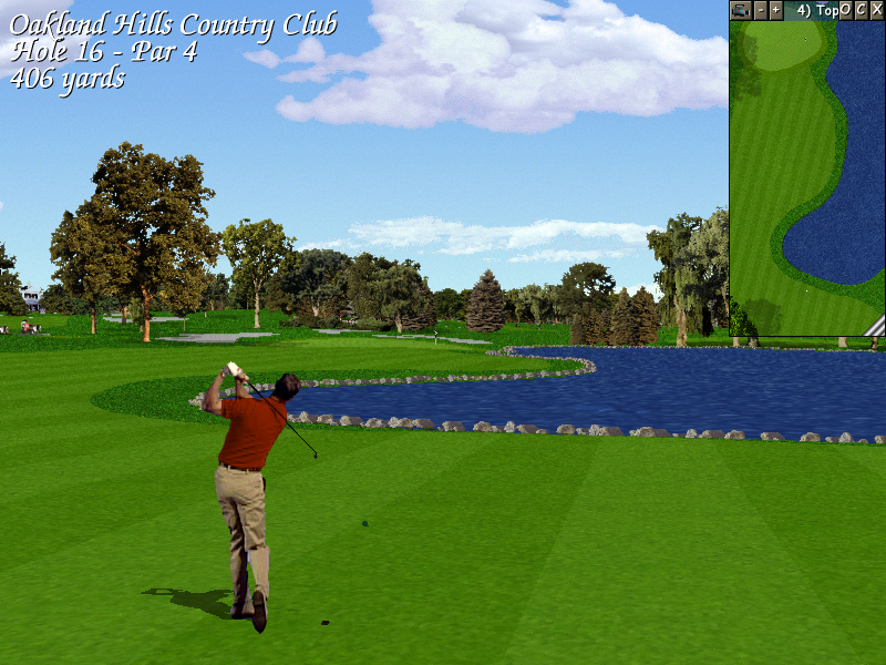Links LS: Championship Course - Oakland Hills Country Club (DOS) screenshot: In-game signature hole number 16
