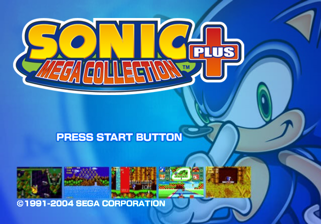 Sonic Mega Collection Plus (PlayStation 2) screenshot: Title screen.