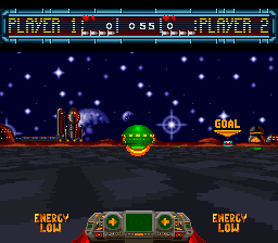 Space Football: One on One (SNES) screenshot: Time is running down