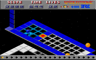 Spidertronic (Atari ST) screenshot: These tiles make stuck for a second or two
