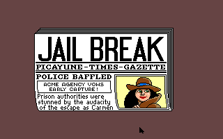 Where in the U.S.A. Is Carmen Sandiego? (Apple IIgs) screenshot: Extra! Extra! Carmen Sandiego is on the loose!