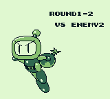 Bomber Man GB (Game Boy) screenshot: Round 1-2 has two enemies to contend with.