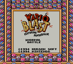 Wario Blast featuring Bomberman! (Game Boy) screenshot: On the SGB, there is the option of playing the normal game or playing a multi-player battle mode.