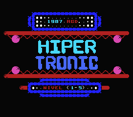 Hiper Tronic (MSX) screenshot: Title screen and main menu