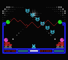 Hiper Tronic (MSX) screenshot: Starting the first wave.
