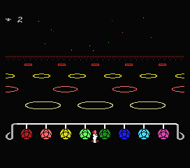 Master of the Lamps (MSX) screenshot: I need to hit the gongs in the correct order.