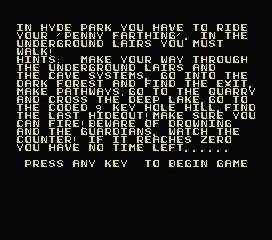 Jackle & Wide (MSX) screenshot: Instructions of where you are to go.