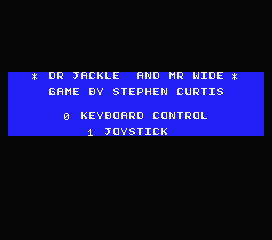 Jackle & Wide (MSX) screenshot: Title screen, main menu and credits.