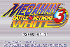 Mega Man Battle Network 3: White Version (Game Boy Advance) screenshot: Title screen.