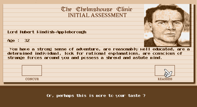 Daughter of Serpents (DOS) screenshot: Character generation, step 1: choose personality traits.