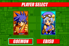 Goemon: New Age Shutsudō! (Game Boy Advance) screenshot: Selecting character