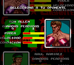 Chavez (SNES) screenshot: Select an opponent to box