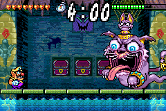 Wario Land 4 (Game Boy Advance) screenshot: Catbat, One of the "bosses" you have to defeat.