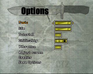 CT Special Forces: Back in the Trenches (PlayStation) screenshot: Options.