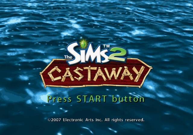 The Sims 2: Castaway (PlayStation 2) screenshot: Title screen.