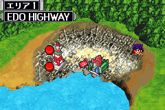 Goemon: New Age Shutsudō! (Game Boy Advance) screenshot: Map of the first area