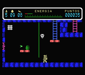 Thor (MSX) screenshot: I found another egg but I need to be careful of those darts.