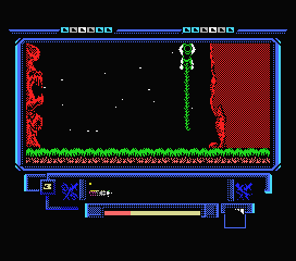 Bestial Warrior (MSX) screenshot: Climbing the vine.