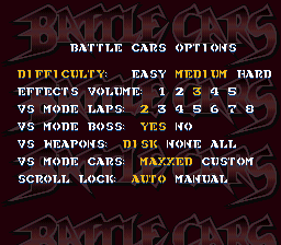 Screenshot of Battle Cars (SNES, 1993) - MobyGames