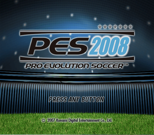 PES 2008: Pro Evolution Soccer (PlayStation 2) screenshot: Title screen.
