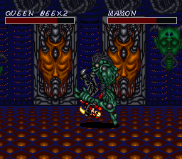 Cosmo Police Galivan II: Arrow of Justice (SNES) screenshot: Bad touch! Bad touch!