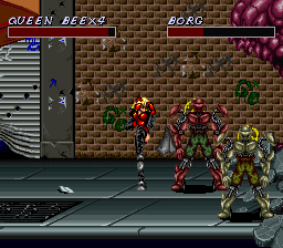 Cosmo Police Galivan II: Arrow of Justice (SNES) screenshot: Usually you'll run into Borgs just chillin' out.