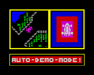 Knight Driver (ZX Spectrum) screenshot: Auto-demo mode (D).