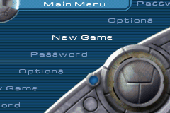 Star Wars: The New Droid Army (Game Boy Advance) screenshot: Main menu