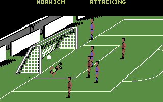 Kenny Dalglish Soccer Manager (Commodore 64) screenshot: Goal! Norwich scores.