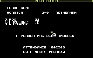 Kenny Dalglish Soccer Manager (Commodore 64) screenshot: We showed them what for