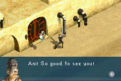 Star Wars: The New Droid Army (Game Boy Advance) screenshot: Reunion with Watto