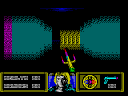 The Dark (ZX Spectrum) screenshot: Level 0: gate opening. Accessing level 1.