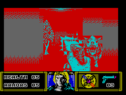 The Dark (ZX Spectrum) screenshot: Level 1: Attacked.