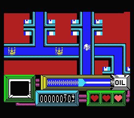 Coil Cop (MSX) screenshot: Entering through pipes.