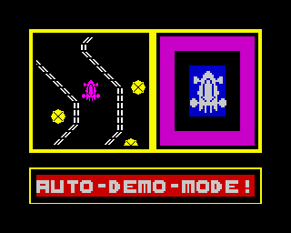 Knight Driver (ZX Spectrum) screenshot: Auto-demo mode (D).