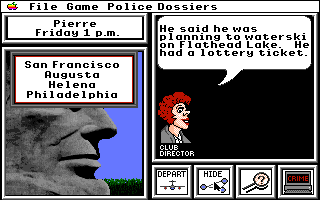 Where in the U.S.A. Is Carmen Sandiego? (Apple IIgs) screenshot: Showing flight connections from this location.
