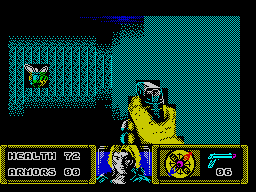 The Dark (ZX Spectrum) screenshot: Level 1: Gigantic wasp.<br> These nasties are indestructible.